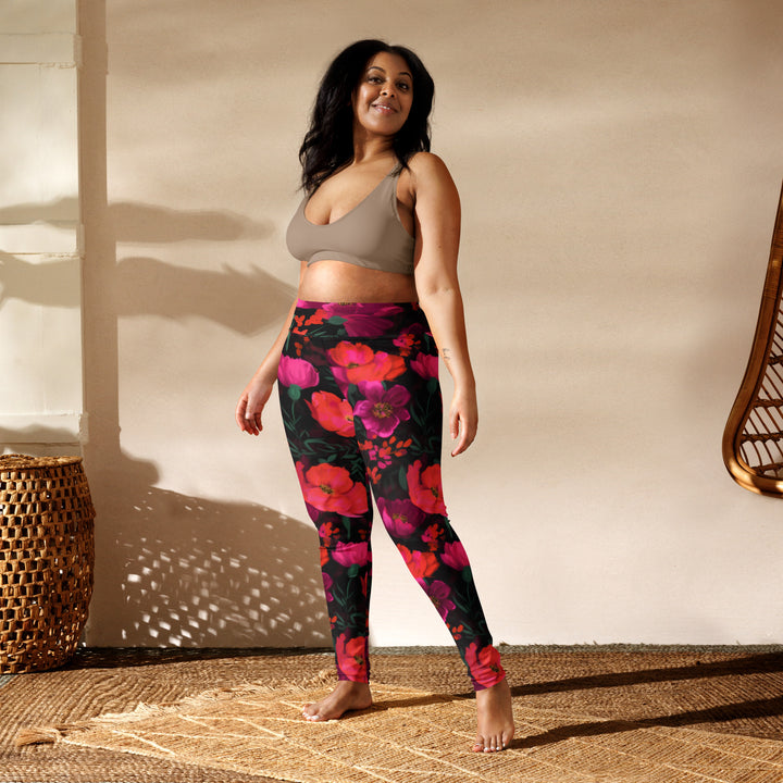 [Floral Bloom] Night Flora Yoga Leggings Leggings The Hyper Culture