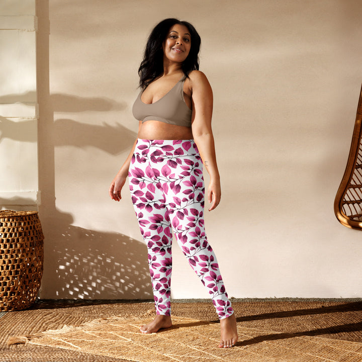 [Floral Bloom] Love Leaf Yoga Leggings Leggings The Hyper Culture