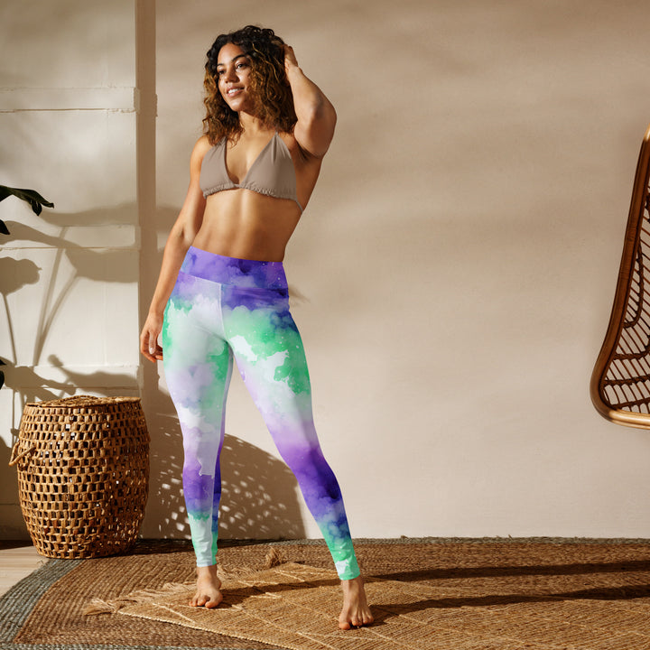 [Luxe Chic] Inky Spill Yoga Leggings Leggings The Hyper Culture
