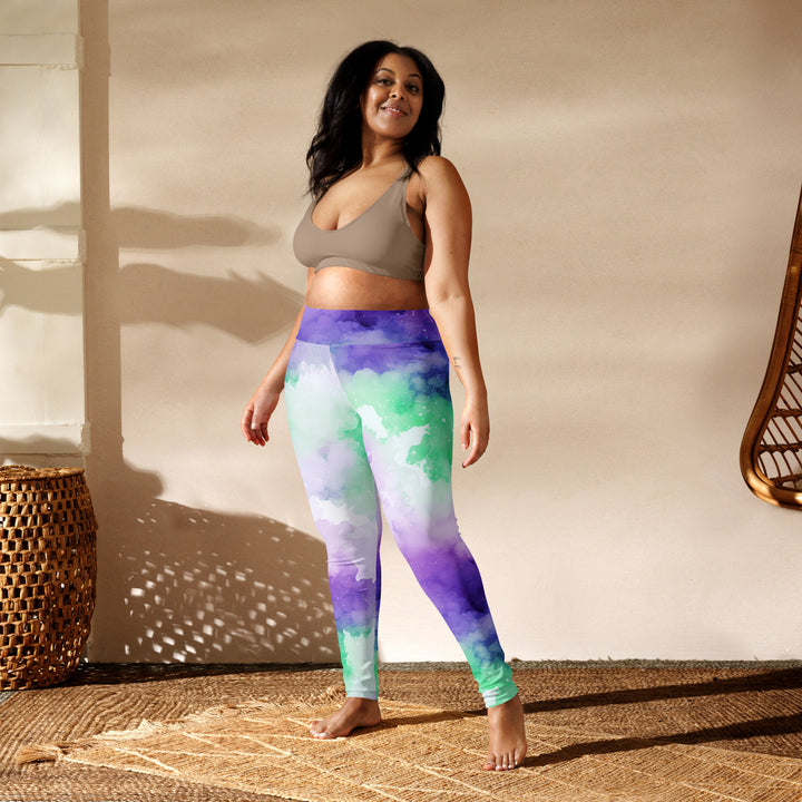 [Luxe Chic] Inky Spill Yoga Leggings Leggings The Hyper Culture