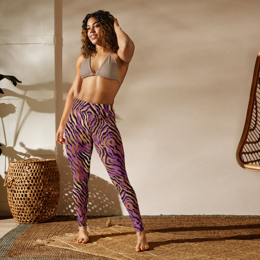 [Wild Side] Purple Stripie Yoga Leggings Leggings The Hyper Culture