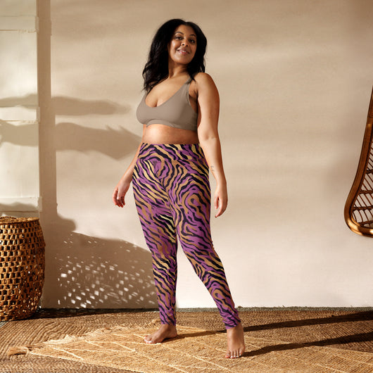 [Wild Side] Purple Stripie Yoga Leggings Leggings The Hyper Culture