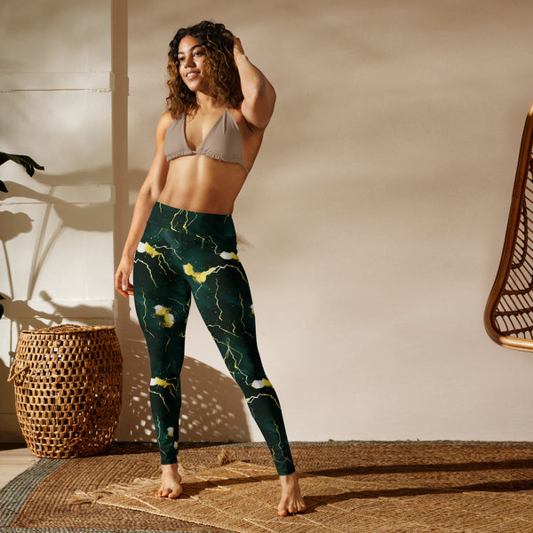 [Luxe Chic] Green Thunder Yoga Leggings