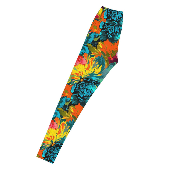 [Floral Bloom] Neon Yoga Leggings Leggings The Hyper Culture
