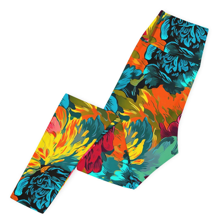 [Floral Bloom] Neon Yoga Leggings Leggings The Hyper Culture