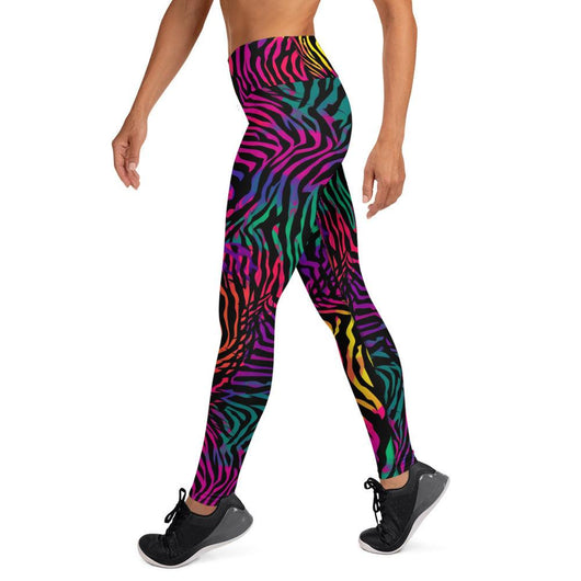[Wild Side] Neon Zebra Yoga Leggings Leggings The Hyper Culture