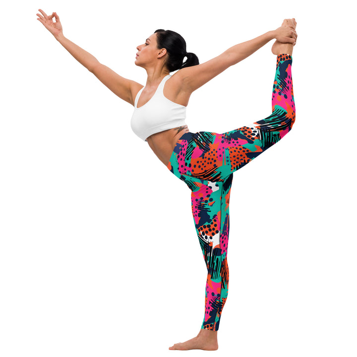 [GeoModa] Digital Chaos Yoga Leggings Leggings The Hyper Culture