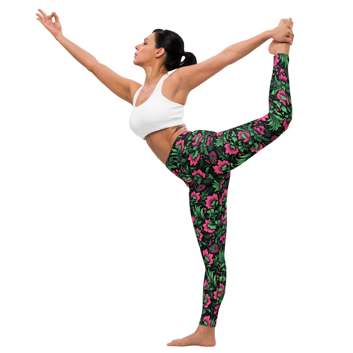 [Floral Bloom] Mystic Flora Yoga Leggings Leggings The Hyper Culture