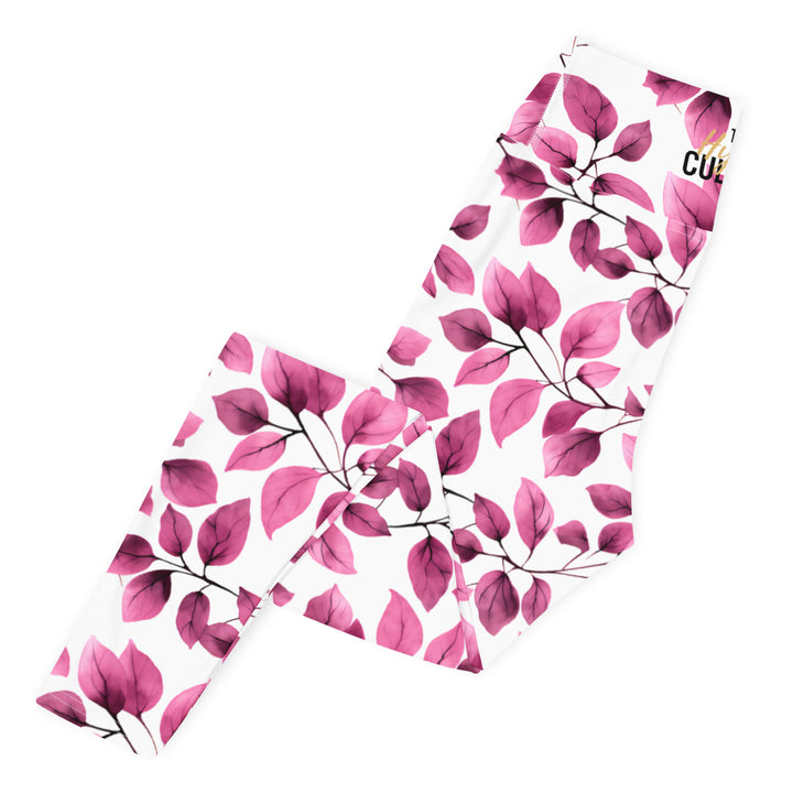 [Floral Bloom] Love Leaf Yoga Leggings Leggings The Hyper Culture
