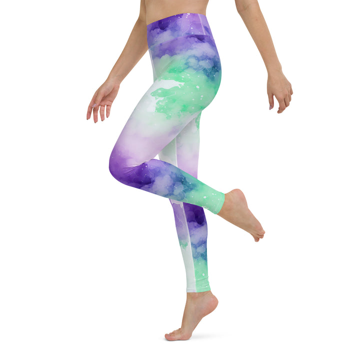 [Luxe Chic] Inky Spill Yoga Leggings Leggings The Hyper Culture