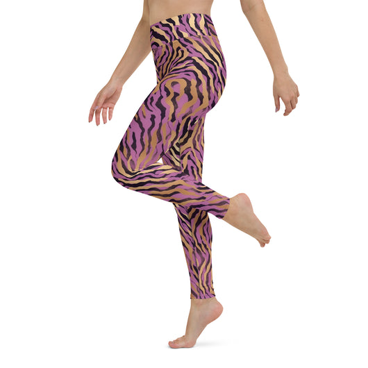 [Wild Side] Purple Stripie Yoga Leggings Leggings The Hyper Culture