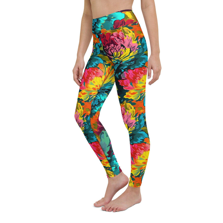 [Floral Bloom] Neon Yoga Leggings Leggings The Hyper Culture