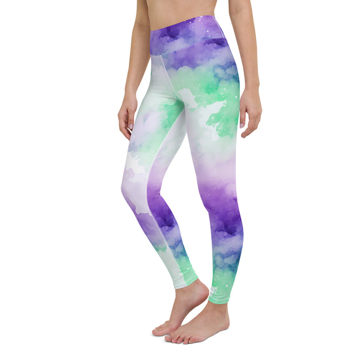 [Luxe Chic] Inky Spill Yoga Leggings Leggings The Hyper Culture