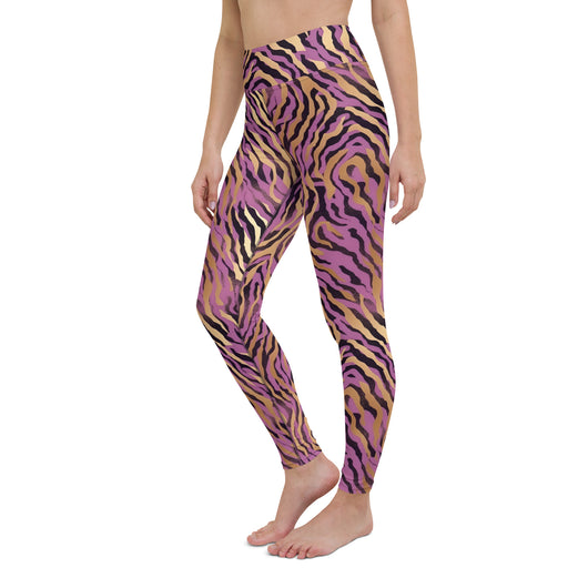 [Wild Side] Purple Stripie Yoga Leggings Leggings The Hyper Culture