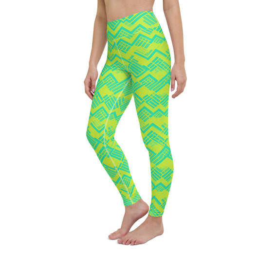 [GeoModa] Lemon Zest Yoga Leggings Leggings The Hyper Culture