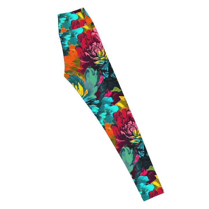 [Floral Bloom] Neon Yoga Leggings Leggings The Hyper Culture