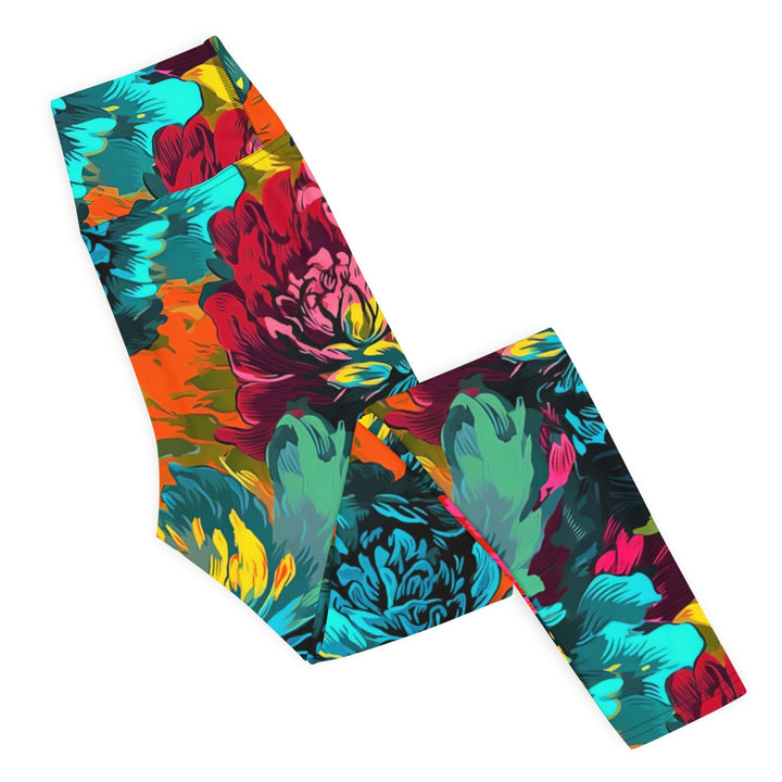 [Floral Bloom] Neon Yoga Leggings Leggings The Hyper Culture
