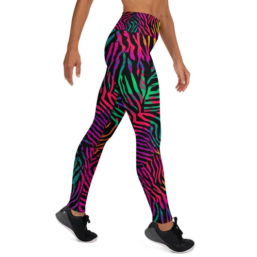 [Wild Side] Neon Zebra Yoga Leggings Leggings The Hyper Culture