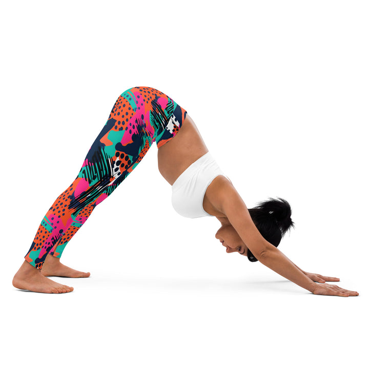 [GeoModa] Digital Chaos Yoga Leggings Leggings The Hyper Culture