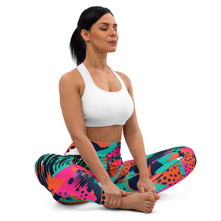 [GeoModa] Digital Chaos Yoga Leggings Leggings The Hyper Culture