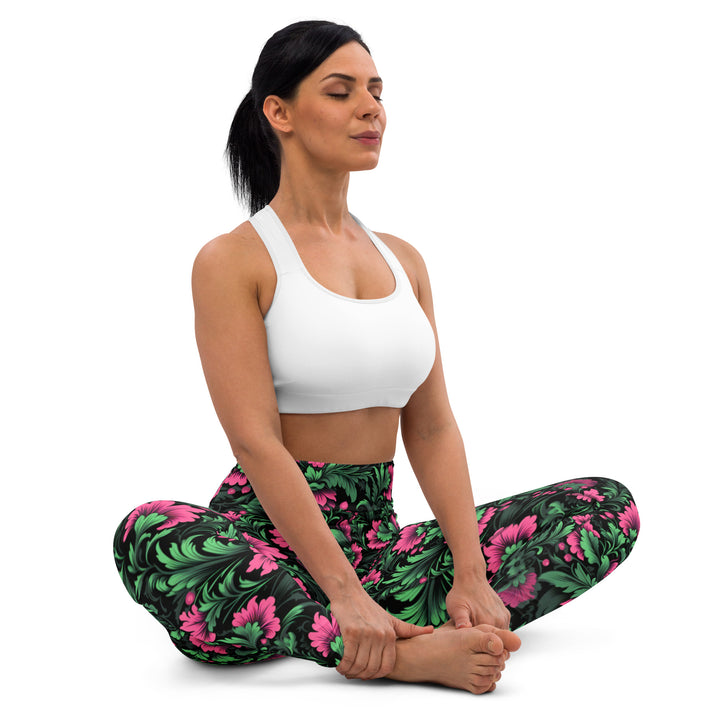 [Floral Bloom] Mystic Flora Yoga Leggings Leggings The Hyper Culture