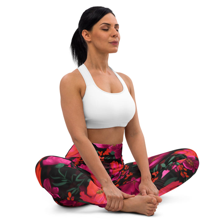 [Floral Bloom] Night Flora Yoga Leggings Leggings The Hyper Culture