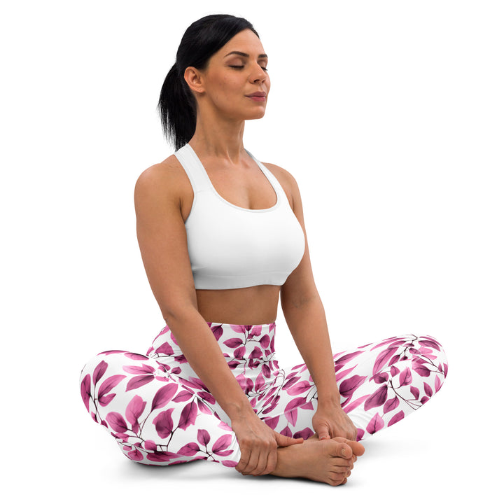 [Floral Bloom] Love Leaf Yoga Leggings Leggings The Hyper Culture