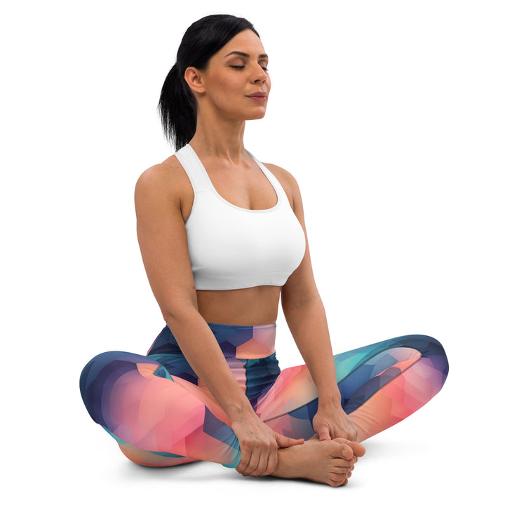 [GeoModa] Cubic Blush Yoga Leggings Leggings The Hyper Culture