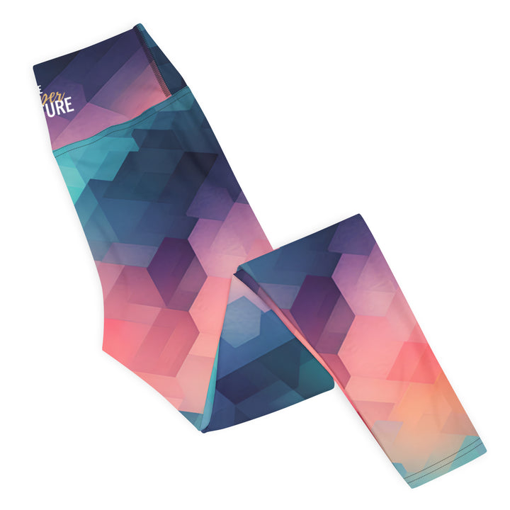 [GeoModa] Cubic Blush Yoga Leggings Leggings The Hyper Culture