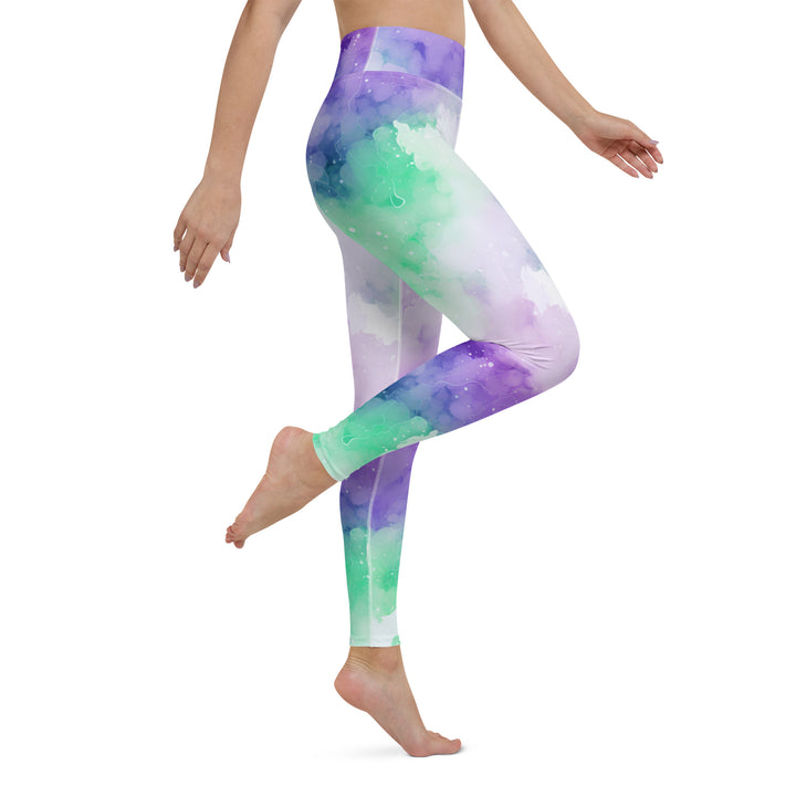 [Luxe Chic] Inky Spill Yoga Leggings Leggings The Hyper Culture