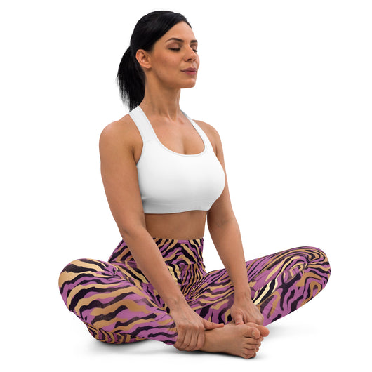 [Wild Side] Purple Stripie Yoga Leggings Leggings The Hyper Culture
