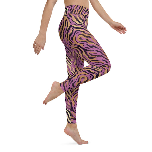 [Wild Side] Purple Stripie Yoga Leggings Leggings The Hyper Culture