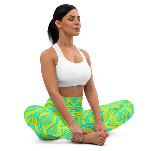 [GeoModa] Lemon Zest Yoga Leggings Leggings The Hyper Culture