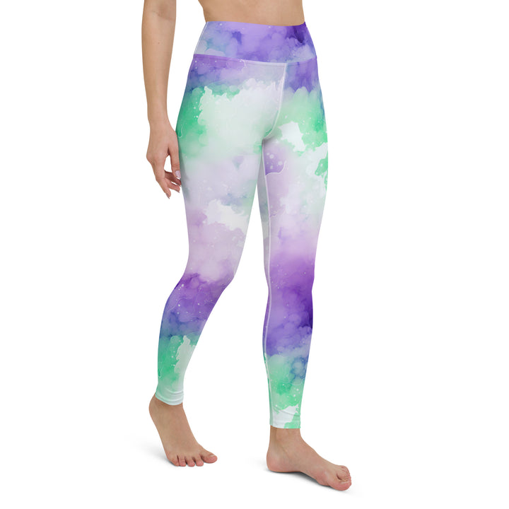 [Luxe Chic] Inky Spill Yoga Leggings Leggings The Hyper Culture