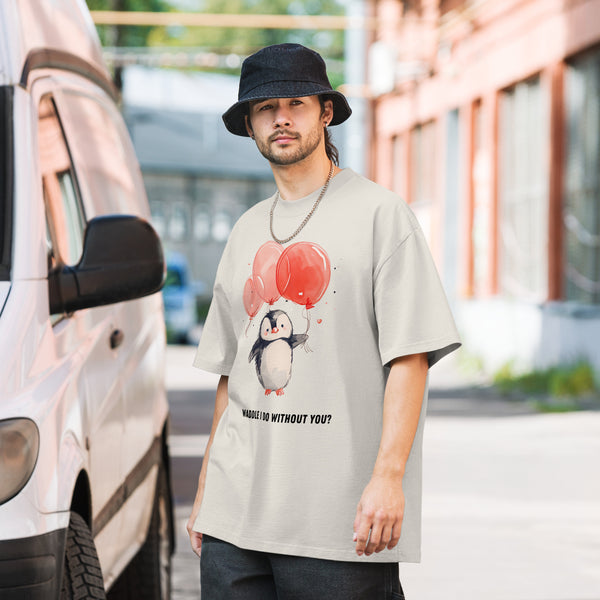[Wild Side] Waddle I Do Oversized Unisex Faded T-shirt