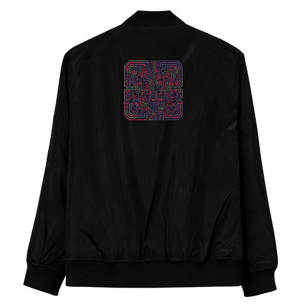 [GeoModa] Maze Infusion Embroidered Unisex Premium Recycled Bomber Jacket
