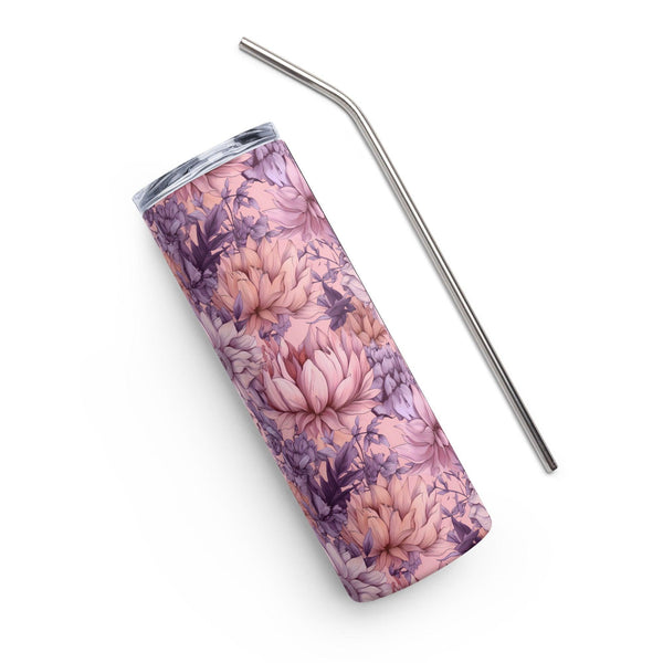 [Floral Bloom] Pink Bliss Stainless steel tumbler Tumblers The Hyper Culture