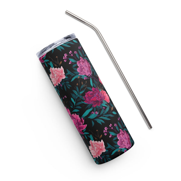 [Floral Bloom] Midnight Blooms Stainless Steel Tumbler