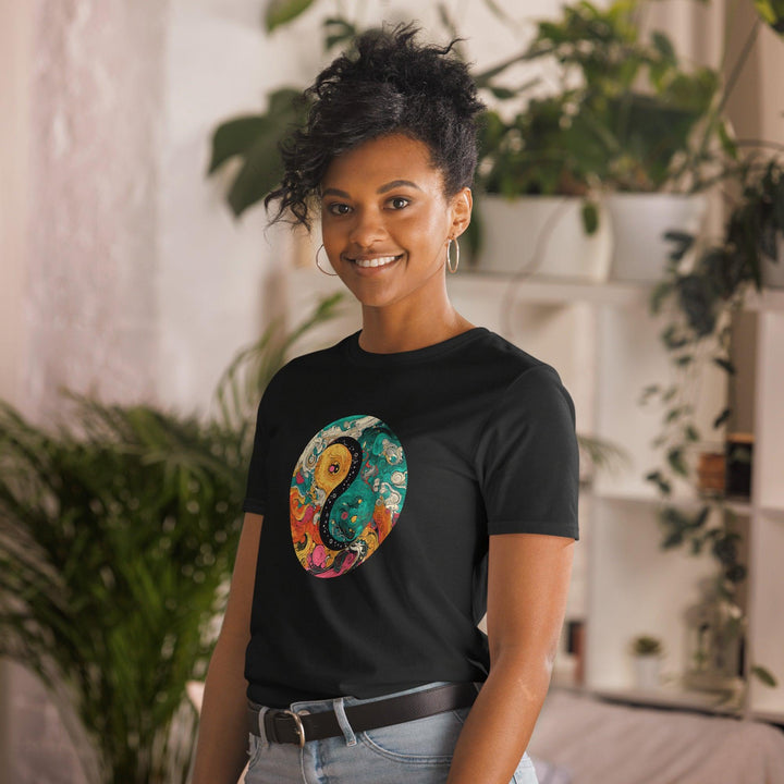 [Yin Yang] Vibrant Chaos Short-Sleeve Unisex T-Shirt T-shirt The Hyper Culture