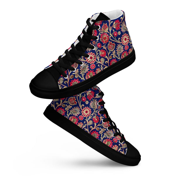 [Floral Bloom] Ruby Heritage Women’s High Top Canvas Shoes