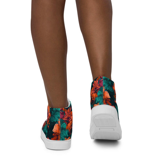 [Floral Bloom] Lumina Women’s high top canvas shoes Shoes The Hyper Culture