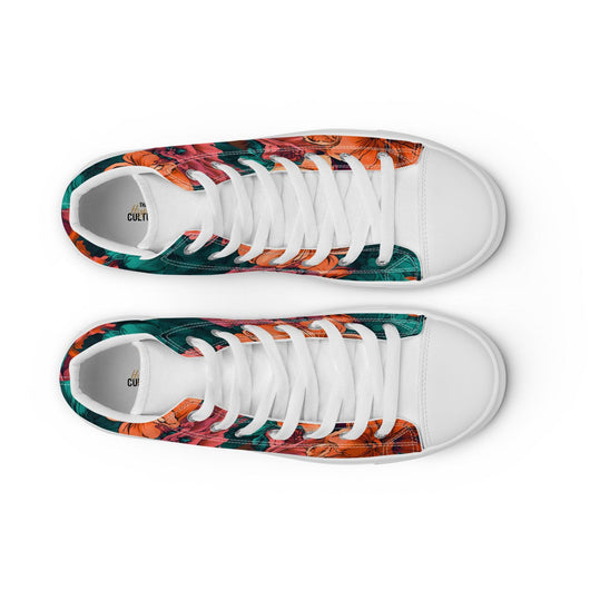 [Floral Bloom] Lumina Women’s high top canvas shoes Shoes The Hyper Culture