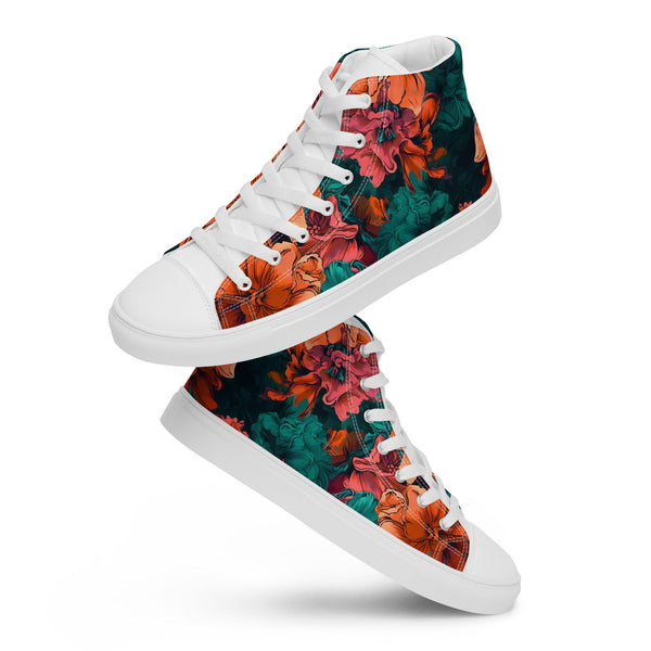 [Floral Bloom] Lumina Women’s high top canvas shoes Shoes The Hyper Culture