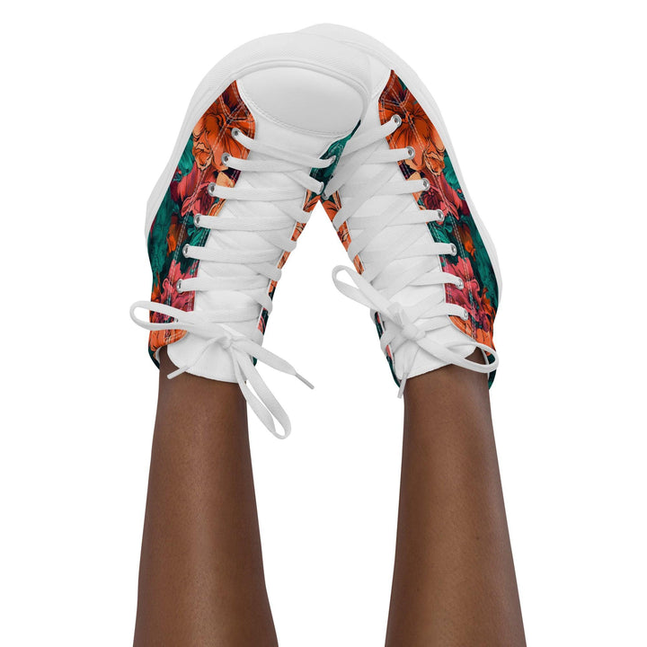 [Floral Bloom] Lumina Women’s high top canvas shoes Shoes The Hyper Culture