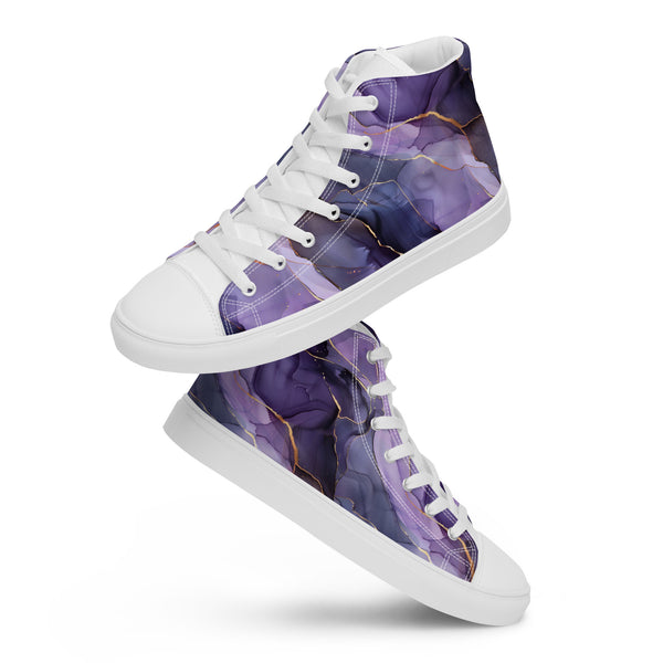 [Luxe Chic] Amethyst Gleam Women’s High Top Canvas Shoes