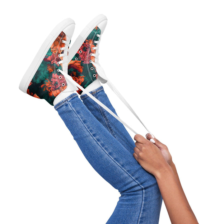 [Floral Bloom] Lumina Women’s high top canvas shoes Shoes The Hyper Culture