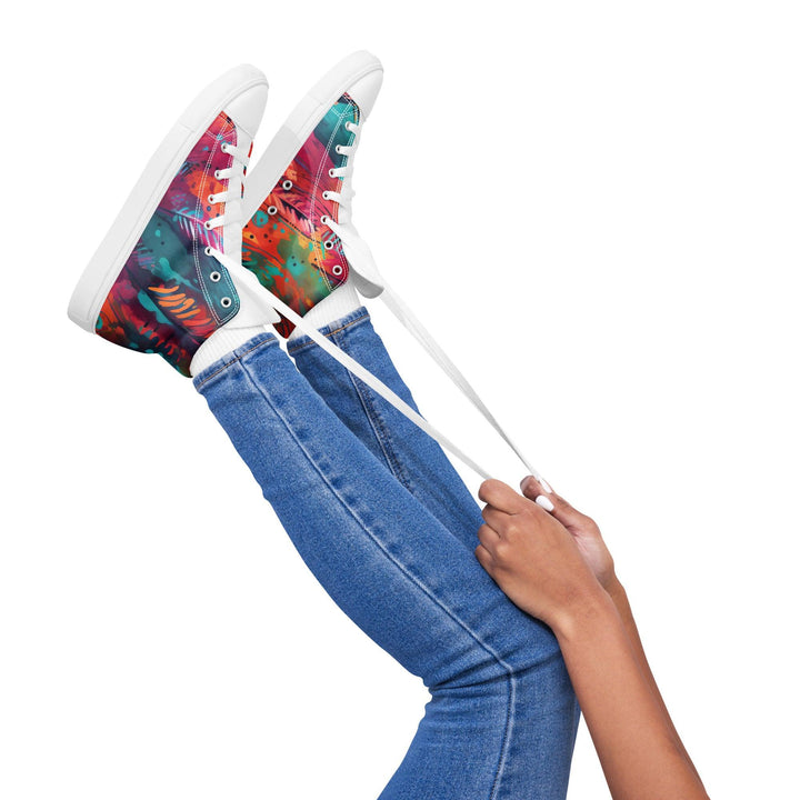 [Gypsy Soul] Free Feather Women’s high top canvas shoes Shoes The Hyper Culture