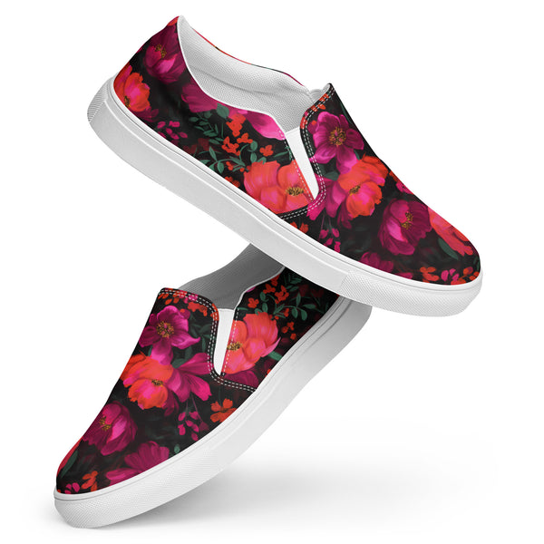 [Floral Bloom] Night Flora Women’s Slip-on Canvas Shoes