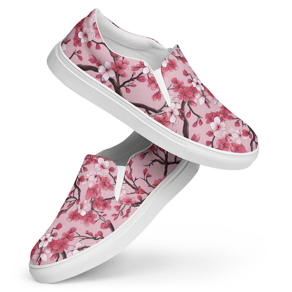 [Floral Bloom] Sakura Strings Women’s Slip-on Canvas Shoes