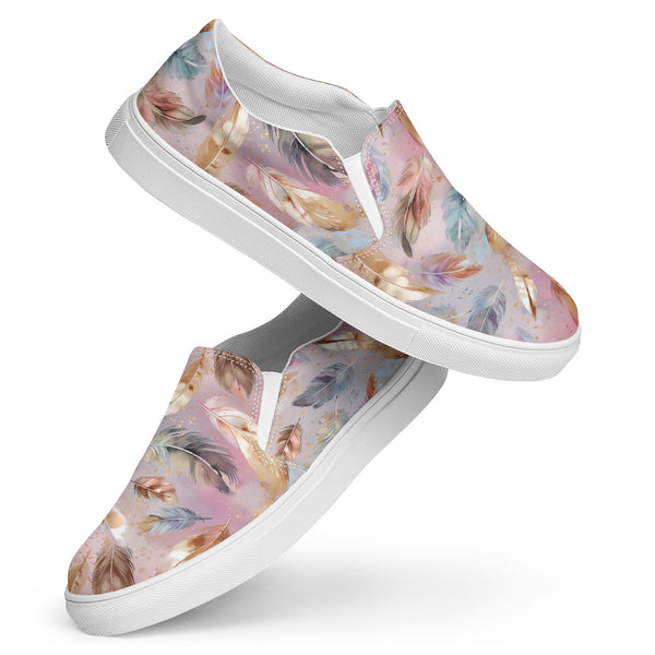 [Wild Side] Amethyst Plumage Women’s Slip-on Canvas Shoes